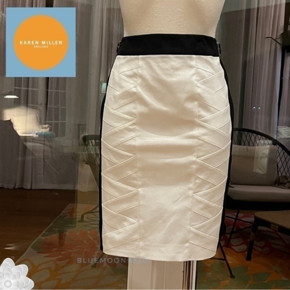 Karen Millen Dresses & Skirts - KAREN MILLEN ENGLAND Black and White Color Pencil Skirt NWT 6 See Measurements